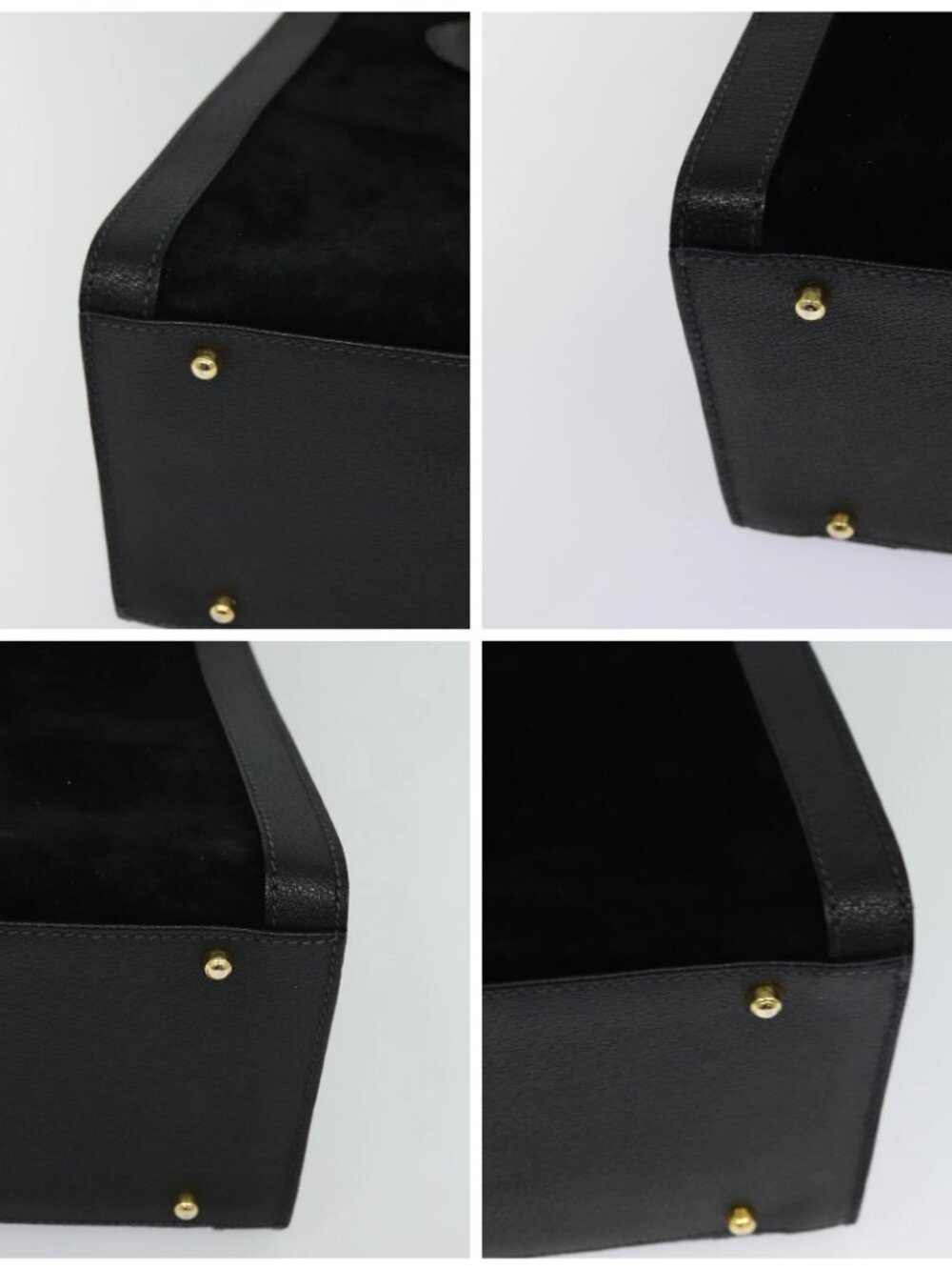 GUCCI Bamboo Hand Bag Suede Black Gold 002 1095 0260 Auth ep9070 - Picture 16 of 16